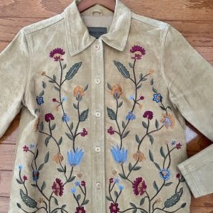 Suede embroidered jacket